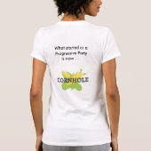 ウィメンズVネックブルーコリラックスンホール Tシャツ (裏面)