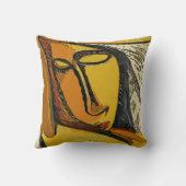 ウィメンテロー顔抽象芸術 クッション (裏面)