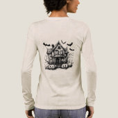 ウィメンハロウィンシャツハ幽霊のよく出るウスこうもりシャツ トライブレンドTシャツ (背面)