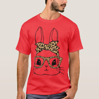 ウィメンバニー顔ヒョウ眼鏡ヘッドバンドハッピーエア Tシャツ