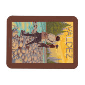 ウィメンフライフィッシング – アラスカ,バルデス マグネット (横)