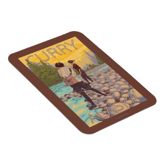 ウィメンフライフィッシング – カレー,アラスカ マグネット (右側)