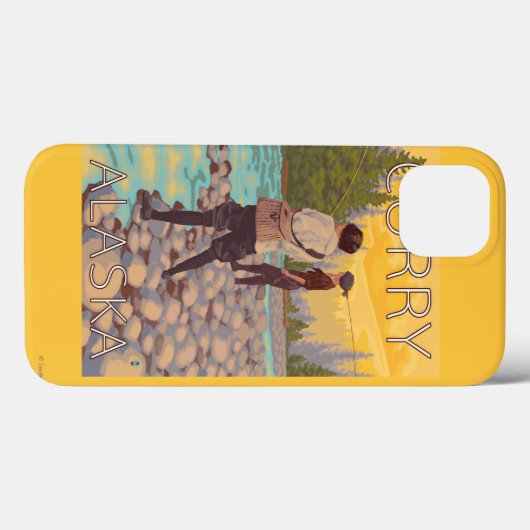 ウィメンフライフィッシング – カレー,アラスカ Case-Mate iPhoneケース (裏面 (横))