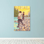 ウィメンフライフィッシング – デナリ国立公園 キャンバスプリント (インサイチュ (ウッドフロア))