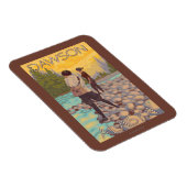 ウィメンフライフィッシング – ドーソン，アラスカ マグネット (右側)