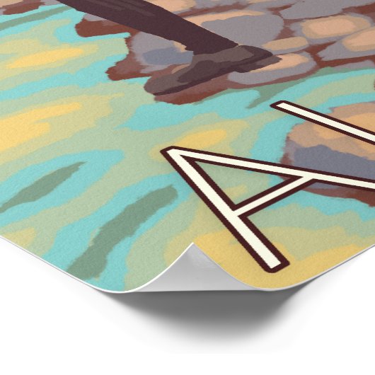 ウィメンフライフィッシング – ユーコン,アラスカ ポスター (角)