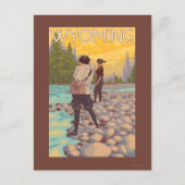 ウィメンフライフィッシング – ワイオミング ポストカード (正面)