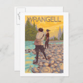 ウィメンフライフィッシング – ワランゲル、アラスカ ポストカード (正面/裏面)