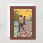 ウィメンフライフィッシング – Payette River, Idaho ポストカード (正面/裏面)
