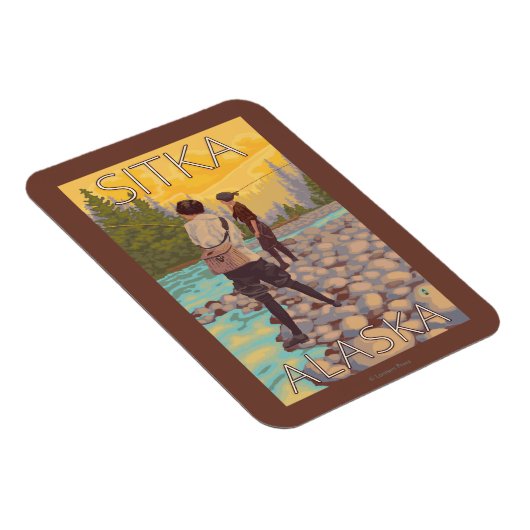 ウィメンフライ釣り – アラスカ,シトカ マグネット (右側)