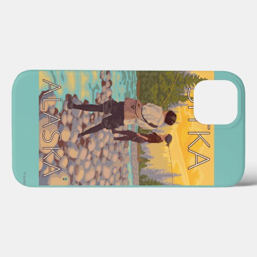 ウィメンフライ釣り – アラスカ,シトカ Case-Mate iPhoneケース (裏面 (横))