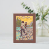 ウィメンフライ釣り – Katmai，アラスカ ポストカード (スタンド正面)