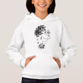 ウィメンフラワーダークバタフライ顔ポートレートヴィンテージ (正面)