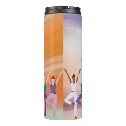 ウィメンヨガポーズフィットネス引用文カスタム文字 タンブラー (裏面)