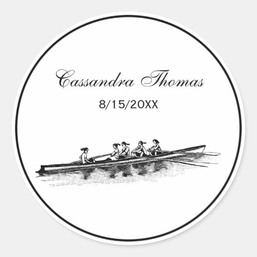 ウィメンローイングローワーズクルーズチームウォータースポーツブラック ラウンドシール (正面)