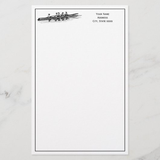 ウィメンローイングローワーズクルーズチームウォータースポーツブラック 便箋 (正面)