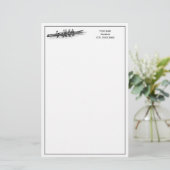 ウィメンローイングローワーズクルーズチームウォータースポーツブラック 便箋 (スタンド正面)