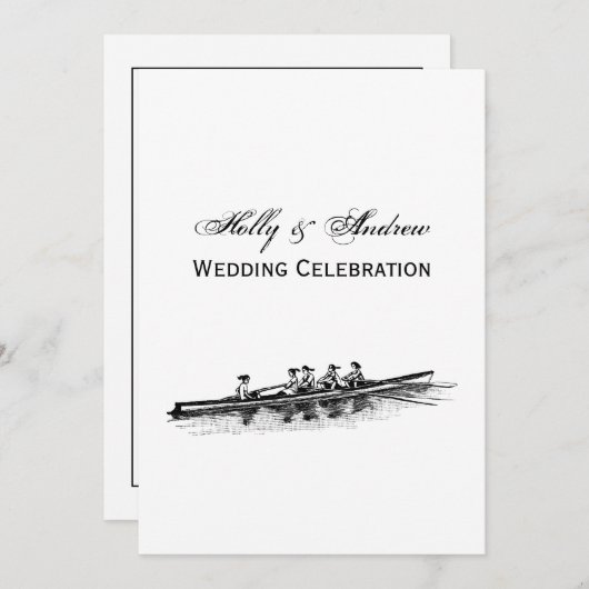 ウィメンローイングローワーズクルーズチームウォータースポーツブラック 招待状 (正面/裏面)