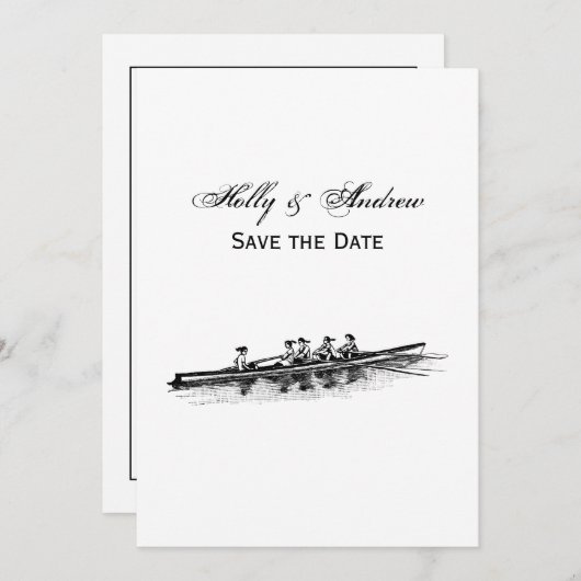 ウィメンローイングローワーズクルーズチームウォータースポーツブラック 招待状 (正面/裏面)