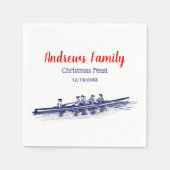 ウィメンローイングローワーズクルーズチームウォータースポーツブルー スタンダードカクテルナプキン (正面)