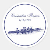 ウィメンローイングローワーズクルーズチームウォータースポーツブルー ラウンドシール (正面)