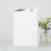 ウィメンローイングローワーズクルーズチームウォータースポーツブルー 便箋 (スタンド正面)