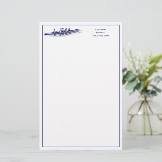 ウィメンローイングローワーズクルーズチームウォータースポーツブルー 便箋 (スタンド正面)