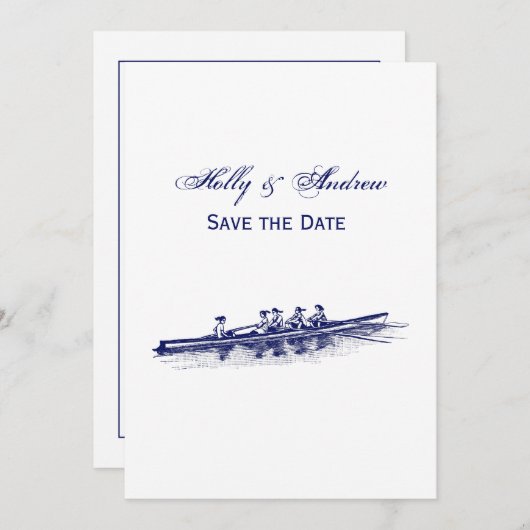 ウィメンローイングローワーズクルーズチームウォータースポーツブルー 招待状 (正面/裏面)