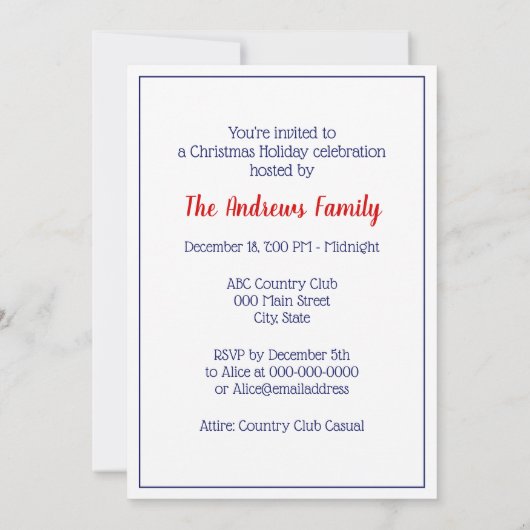 ウィメンローイングローワーズクルーズチームウォータースポーツブルー 招待状 (裏面)