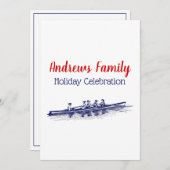 ウィメンローイングローワーズクルーズチームウォータースポーツブルー 招待状 (正面/裏面)