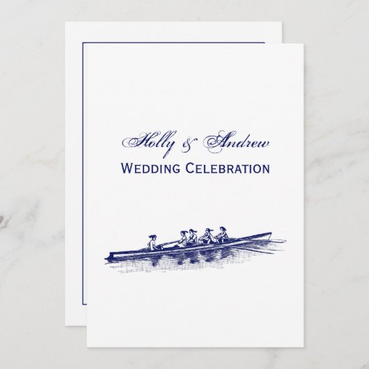 ウィメンローイングローワーズクルーズチームウォータースポーツブルー 招待状 (正面/裏面)