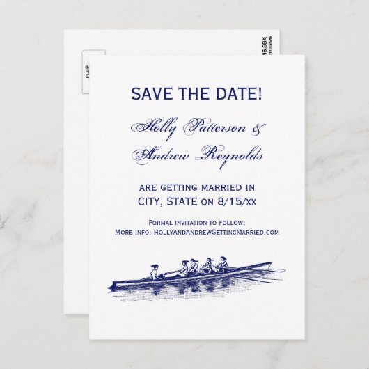 ウィメンローイングローワーズクルーズチームウォータースポーツブルー 案内ポストカード (正面/裏面)