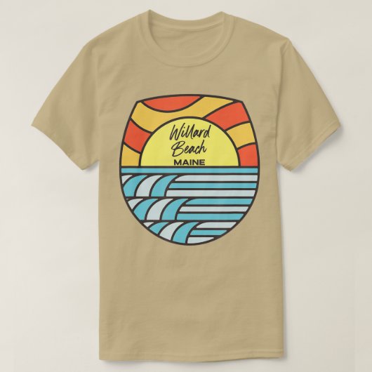 ウィラードビーチメインMEサンセットサンライズ土産 Tシャツ (デザイン正面)