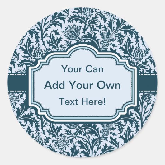 ウィリアエレガントムモリスフローラのアザミ模様 ラウンドシール (正面)