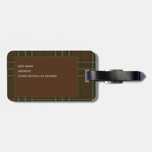 ウィリアパーソナライズされたムズタータンチェックメンズラゲッジタグ ラゲッジタグ (裏面横)