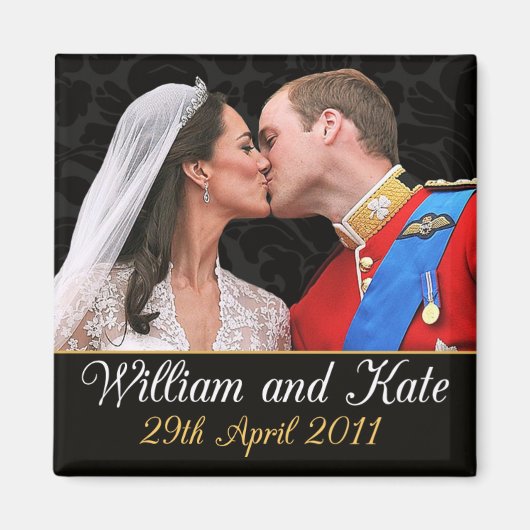 ウィリアムとケイト王室のの結婚キス マグネット (正面)
