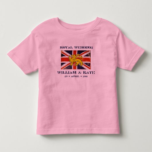ウィリアムと王室のケイト結婚の幼児用Tシャツ トドラーTシャツ (正面)