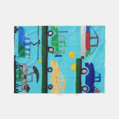 ウィリアムによる車、トラックと列車 フリースブランケット (正面(横))