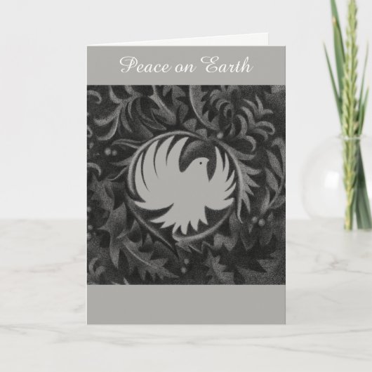 ウィリアムのMorrisスタイルの平和鳩のクリスマスカード シーズンカード (正面)