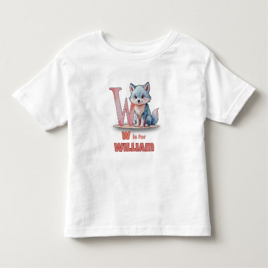 ウィリアムのW - オーダーメイドの幼児名Tシャツ トドラーTシャツ (正面)