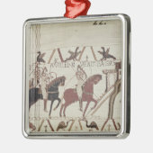 ウィリアムはバイユーで征服者着きます メタルオーナメント (左)