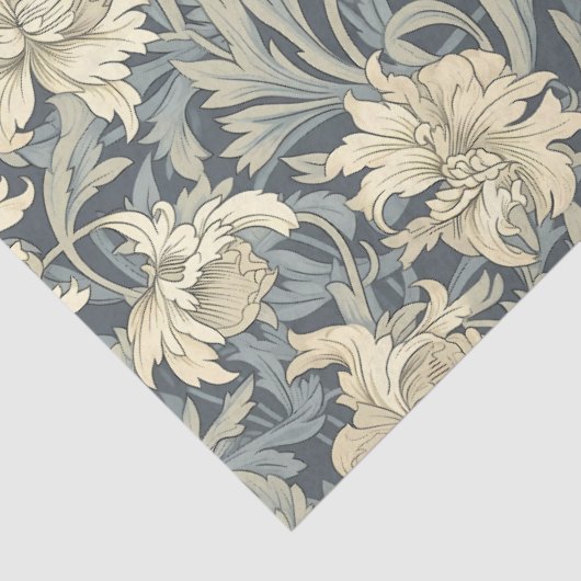 ウィリアムインスパイアモリスクリームアイボリーほこりっぽい緑 薄葉紙 (詳細)