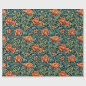 ウィリアムインスパイアモリステラコッタパステルグリーン ラッピングペーパー (フラット)