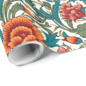 ウィリアムインスパイアモリステラコッタパステルブルー ラッピングペーパー (ロールコーナー)