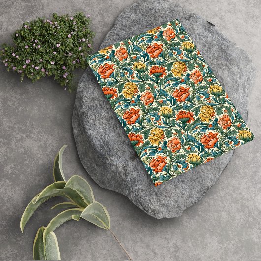 ウィリアムインスパイアモリステラコッタパステルブルー 薄葉紙