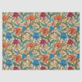 ウィリアムインスパイアモリステラコッタパステルブルー 薄葉紙 (正面)