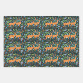 ウィリアムインスパイアモリスディアー、キツネ&ラビット ラッピングペーパーシート (正面)