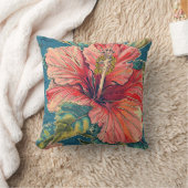 ウィリアムインスパイアモリスハイビスカス装飾用クッション クッション (ブランケット)