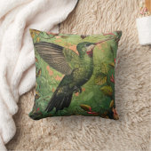 ウィリアムインスパイアモリスハミングバード装飾用クッション クッション (ブランケット)