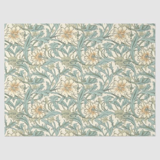 ウィリアムインスパイアモリスパステルグリーンクリームアイボリー 薄葉紙 (正面)